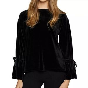 SANCTUARY Velour tied sleeve top